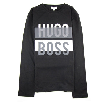 Hugo Boss Kids Printed Logo L/s T Shirt Black