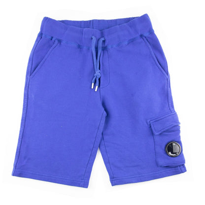 Cp Company Undersixteen Grey Lens Logo Bermuda Shorts Blue 854
