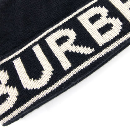 Burberry Logo Intarsia Cashmere Beanie Black
