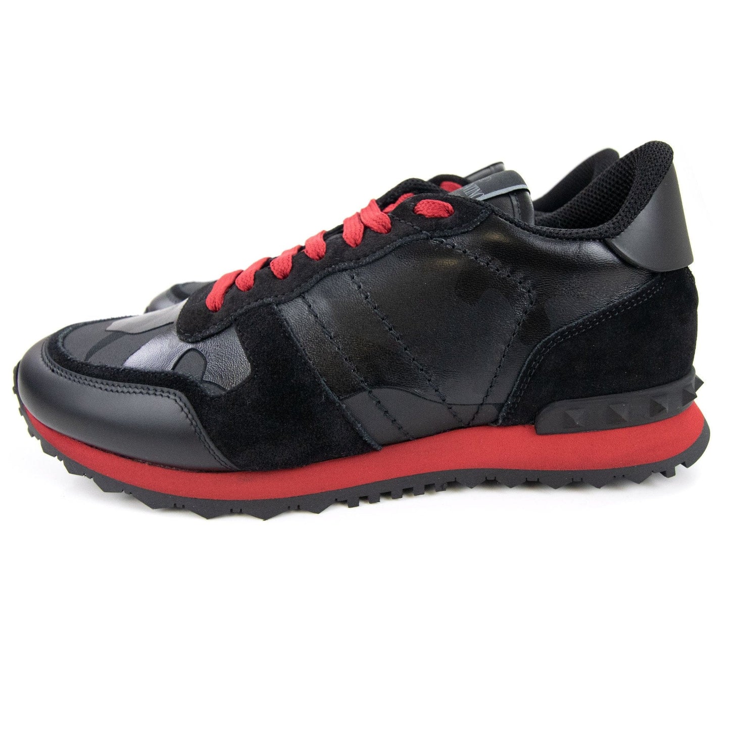 Valentino Camo Rockrunner Sneaker Black & Red