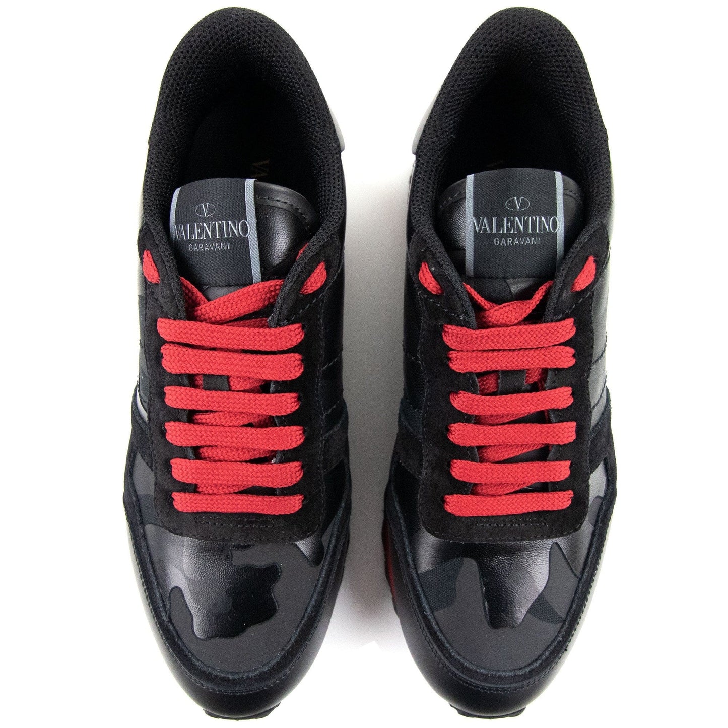 Valentino Camo Rockrunner Sneaker Black & Red