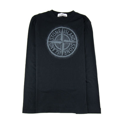 Stone Island Junior 21154 Compass L/s T Shirt Black Voo29