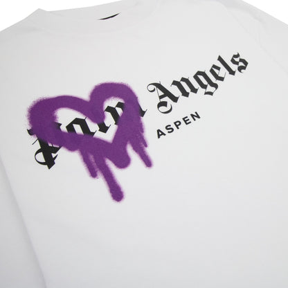 Palm Angels Aspen Sprayed T Shirt White/purple
