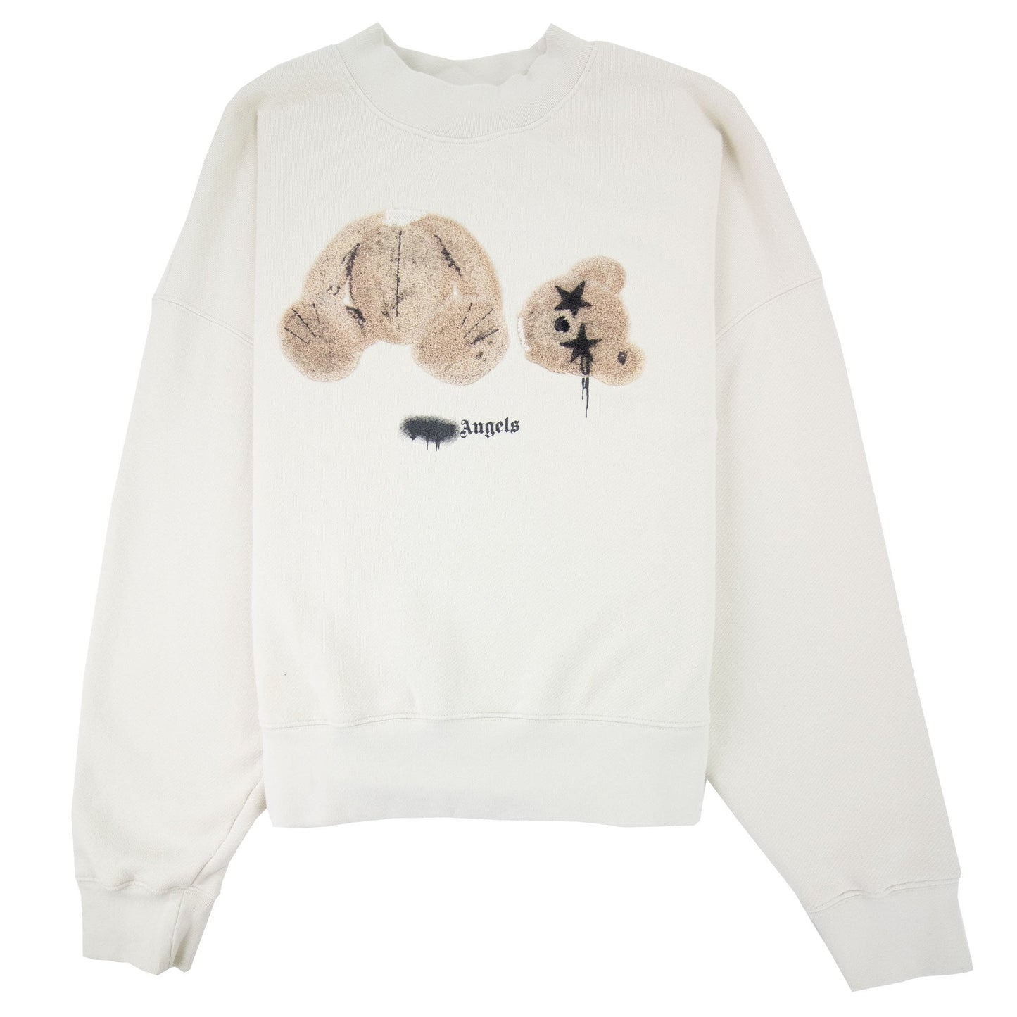 Palm Angels Spray Bear Crewneck Sweatshirt Grey Brown