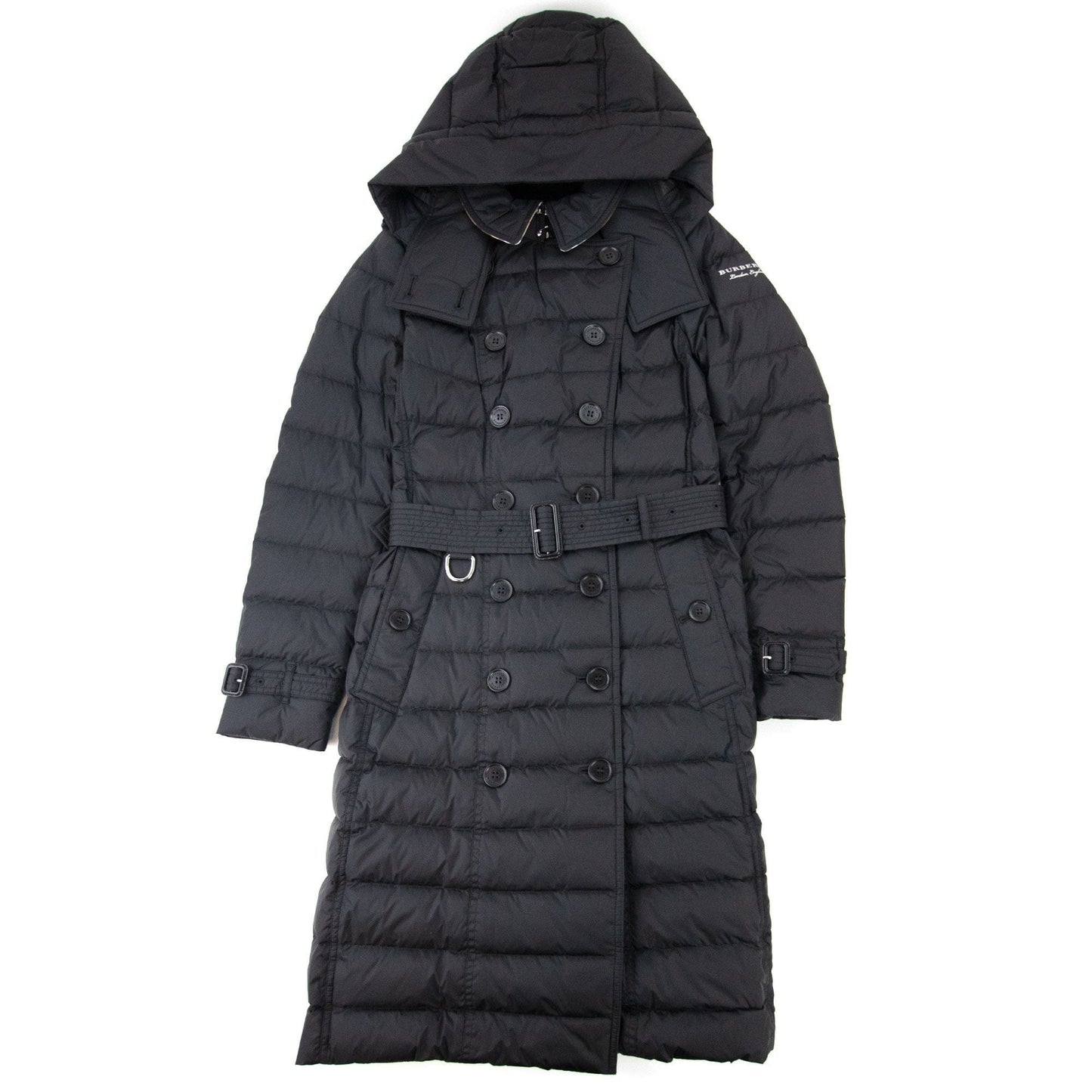 Burberry Woman Detachable Hood Down Filled Coat Black