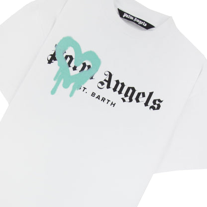 Palm Angels St Barth Sprayed T Shirt White/light Blue