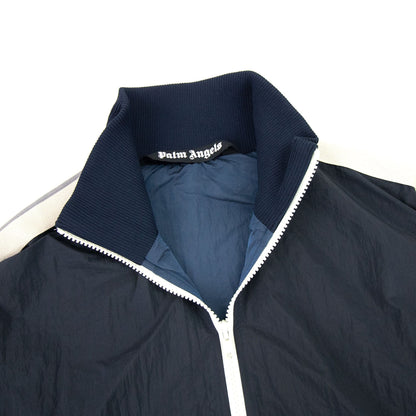 Palm Angels Curved Logo Wr Nylon Track Jacket Navy Blue