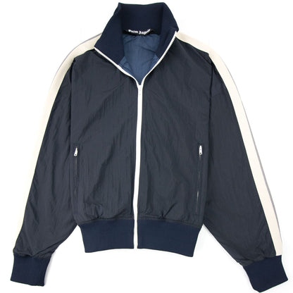Palm Angels Curved Logo Wr Nylon Track Jacket Navy Blue