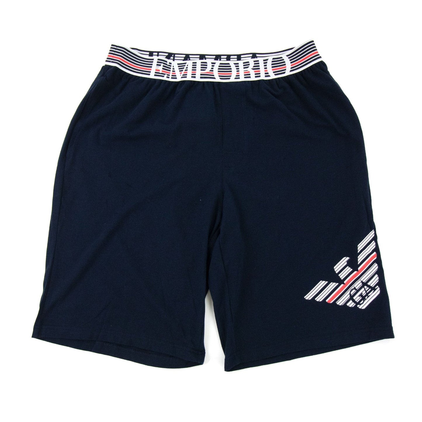 Emporio Armani Branded Waistline Pyjama Shorts Navy