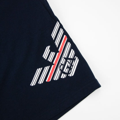 Emporio Armani Branded Waistline Pyjama Shorts Navy