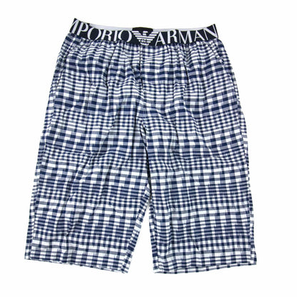 Emporio Armani Bermuda Checked Pyjama Shorts Blue