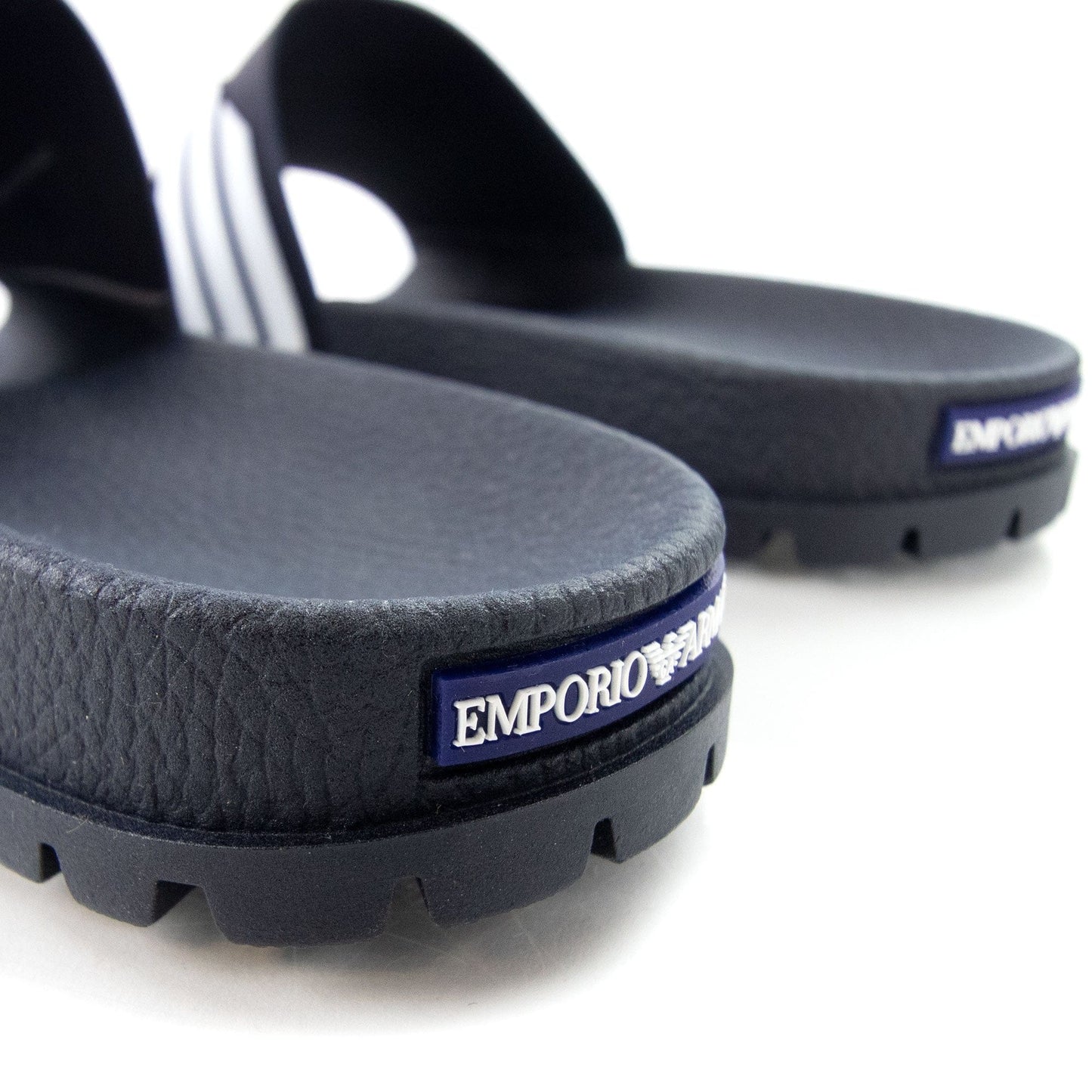 Emporio Armani GA Eagle Logo Rubber Sliders Blue/white