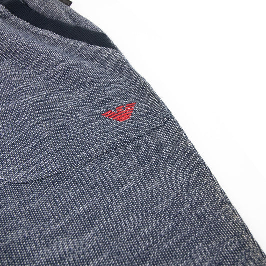 Emporio Armani Embroidered Logo Track Pants Blue Marl