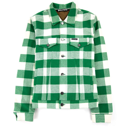 Palm Angels Curved Logo Check Jacket Green 310