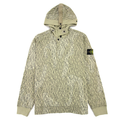 Stone Island 653e3 Cotton Fleece Rain Camo Print Ecru
