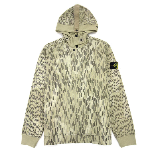 Stone Island 653e3 Cotton Fleece Rain Camo Print Ecru