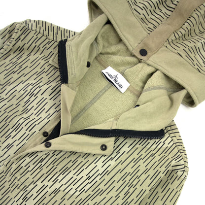 Stone Island 653e3 Cotton Fleece Rain Camo Print Ecru