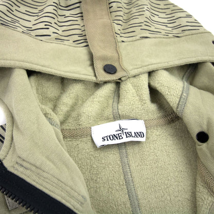 Stone Island 653e3 Cotton Fleece Rain Camo Print Ecru