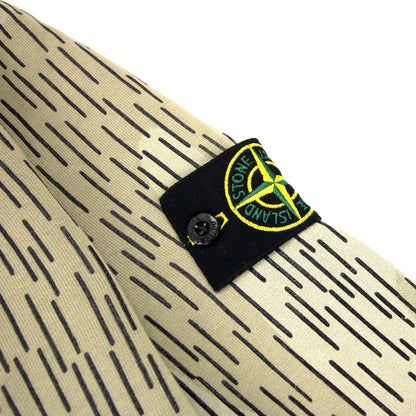 Stone Island 653e3 Cotton Fleece Rain Camo Print Ecru