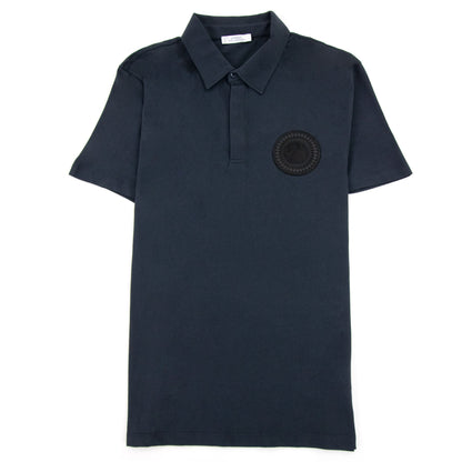 Versace Collection Rubber Logo Medusa Polo Navy