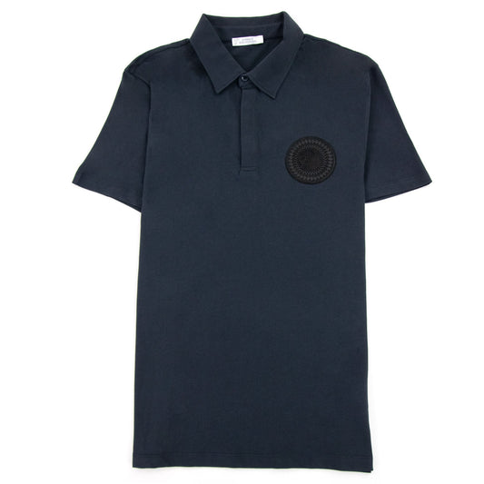 Versace Collection Rubber Logo Medusa Polo Navy