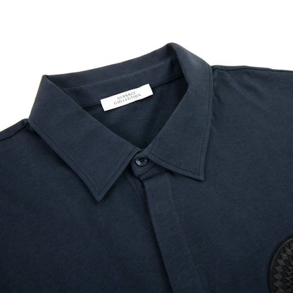 Versace Collection Rubber Logo Medusa Polo Navy