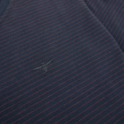 Christian Dior Bee Embroidery Stripe T-shirt Navy
