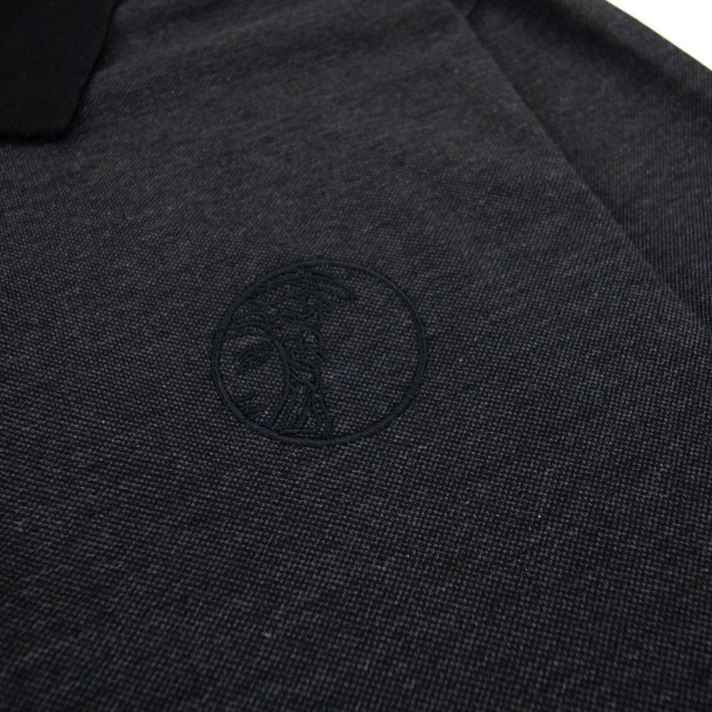 Versace Collection Embroidered Medusa Logo L/s Polo Black