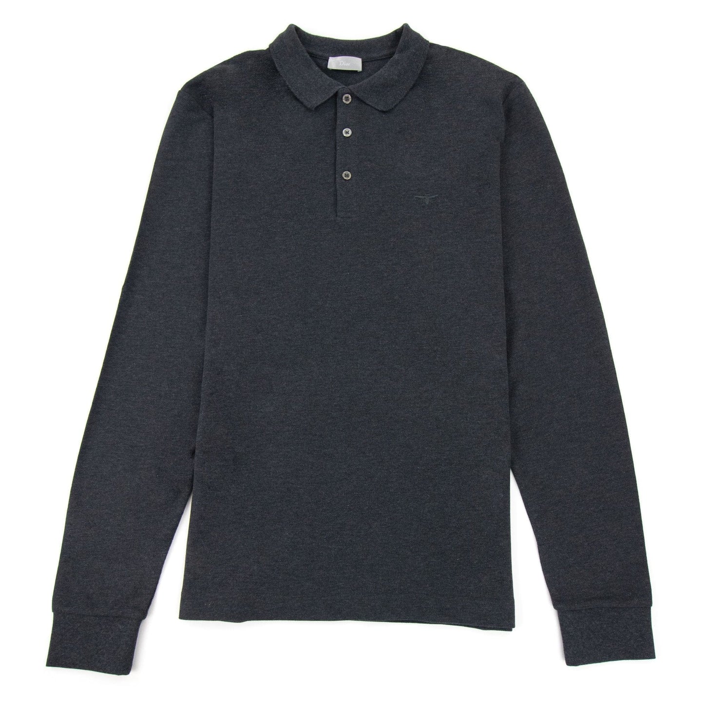 Christian Dior Bee Embroidery L/s Polo Dark Grey