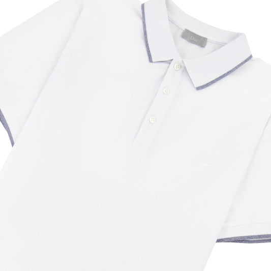 Christian Dior Bee Embroidery S/s Polo Stripe White
