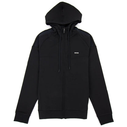 Hugo Boss Saggy 1 Logo Zip Up Sweatshirt Black 001