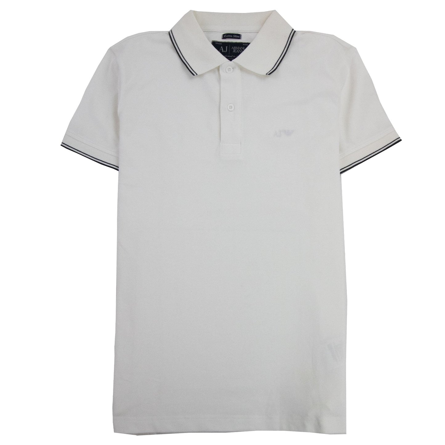 Armani Jeans Twin Tipped Slim S/s Polo White