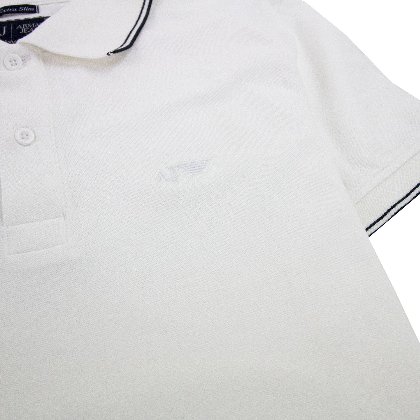 Armani Jeans Twin Tipped Slim S/s Polo White