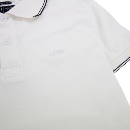 Armani Jeans Twin Tipped Slim S/s Polo White