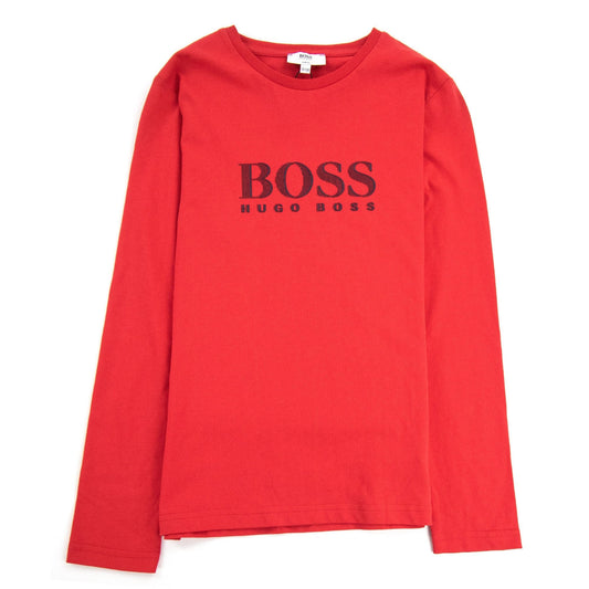 Hugo Boss Kids J25986 Classic Logo T Shirt Red