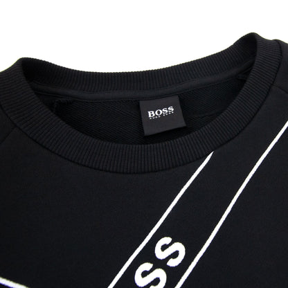 Hugo Boss Wrapped Artwork Logo Sweatshirt Black 001