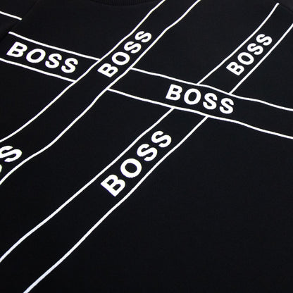 Hugo Boss Wrapped Artwork Logo Sweatshirt Black 001