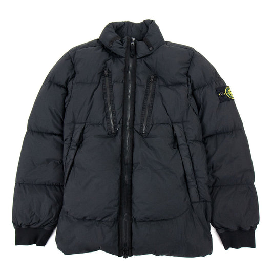 Stone Island 40223 Garment Dyed Crinkle Reps Ny Down Jacket Black V0029