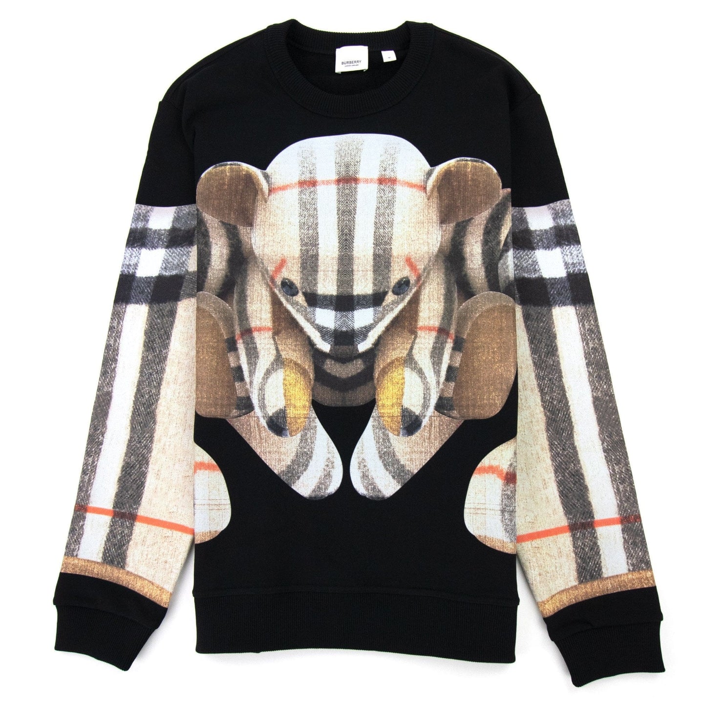 Burberry Thomas Bear Print Cotton Sweatshirt Black