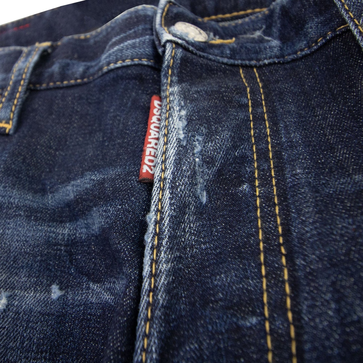 Dsquared2 Dark Ripped Red &amp; Blue Spots Wash Cool Guy Jeans Denim 470