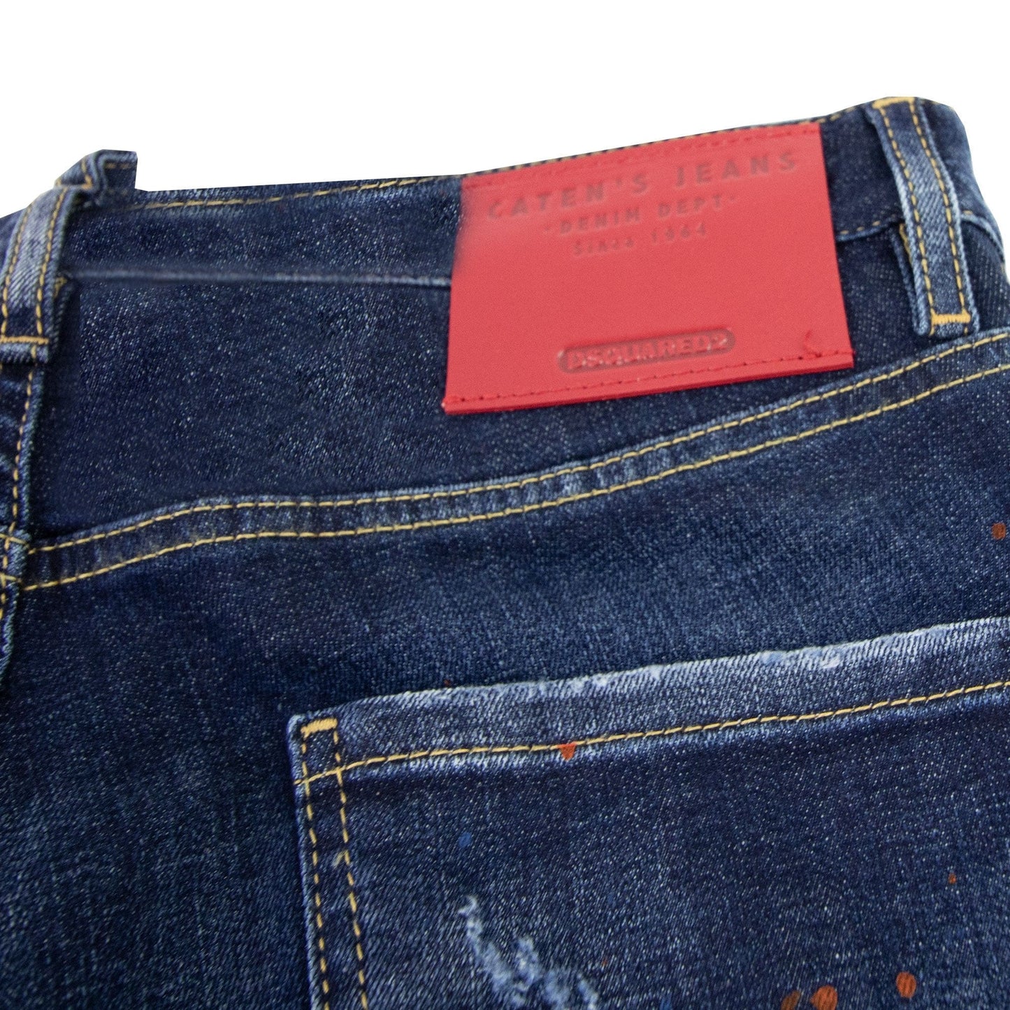 Dsquared2 Dark Ripped Red &amp; Blue Spots Wash Cool Guy Jeans Denim 470