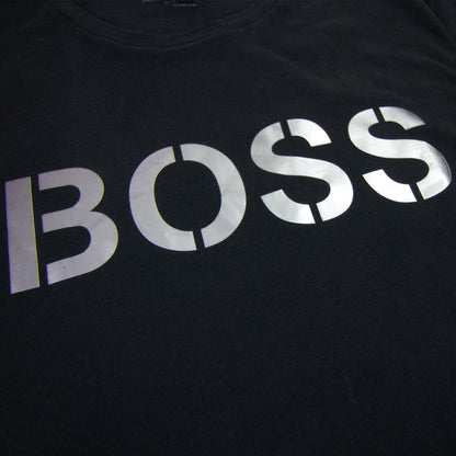 Hugo Boss Rn Special Striped Logo T Shirt Black/silver