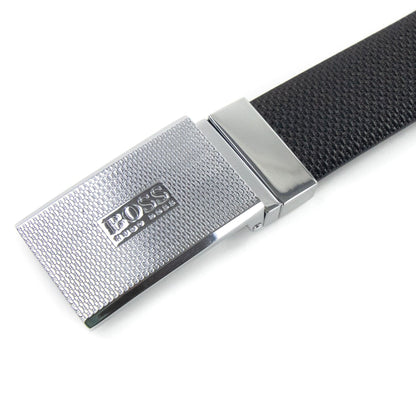Hugo Boss Reversible Pin Plaque Buckles Leather Belt Dark Brown 002