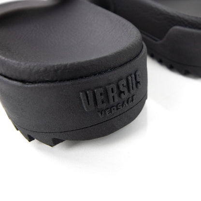 Versace Versus Rubber Sole Metal Logo Slider Black