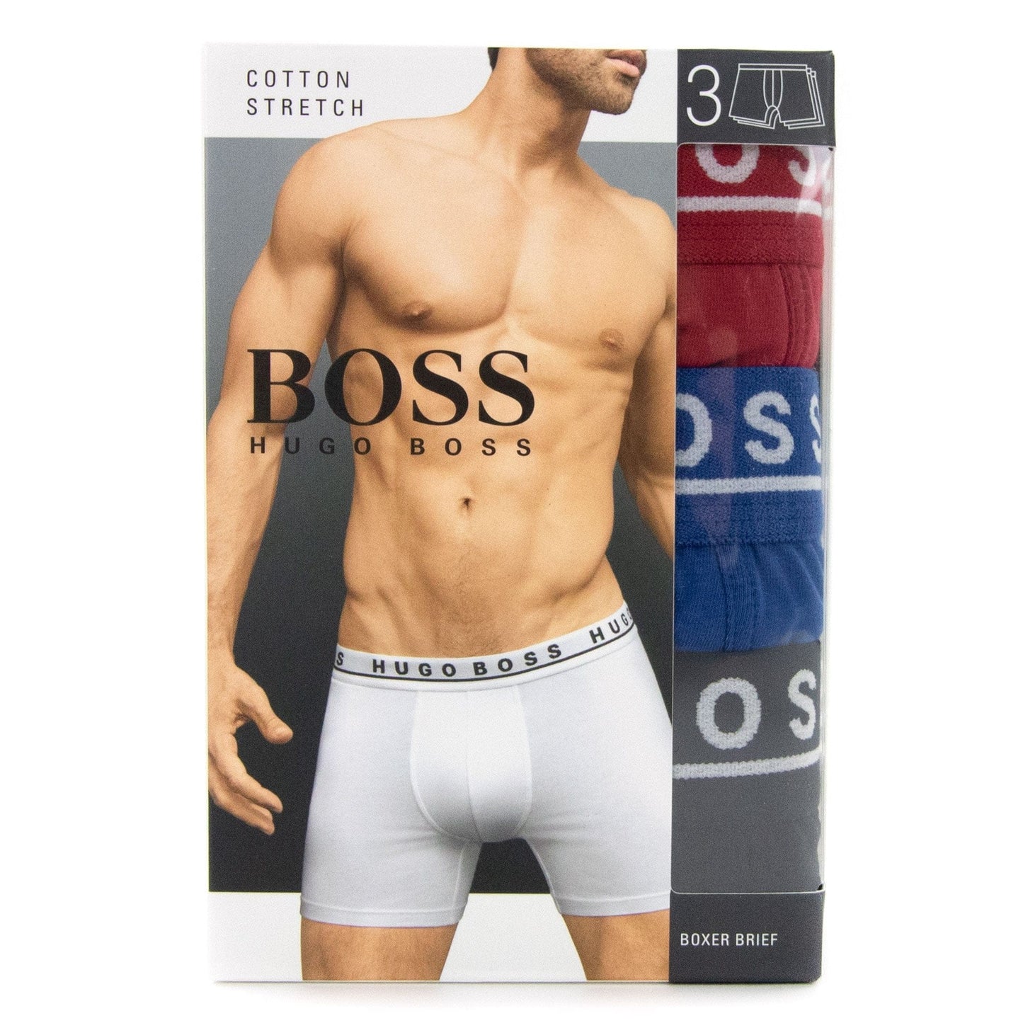 Hugo Boss Three Pack Of Stretch Cotton Boxer Multi
