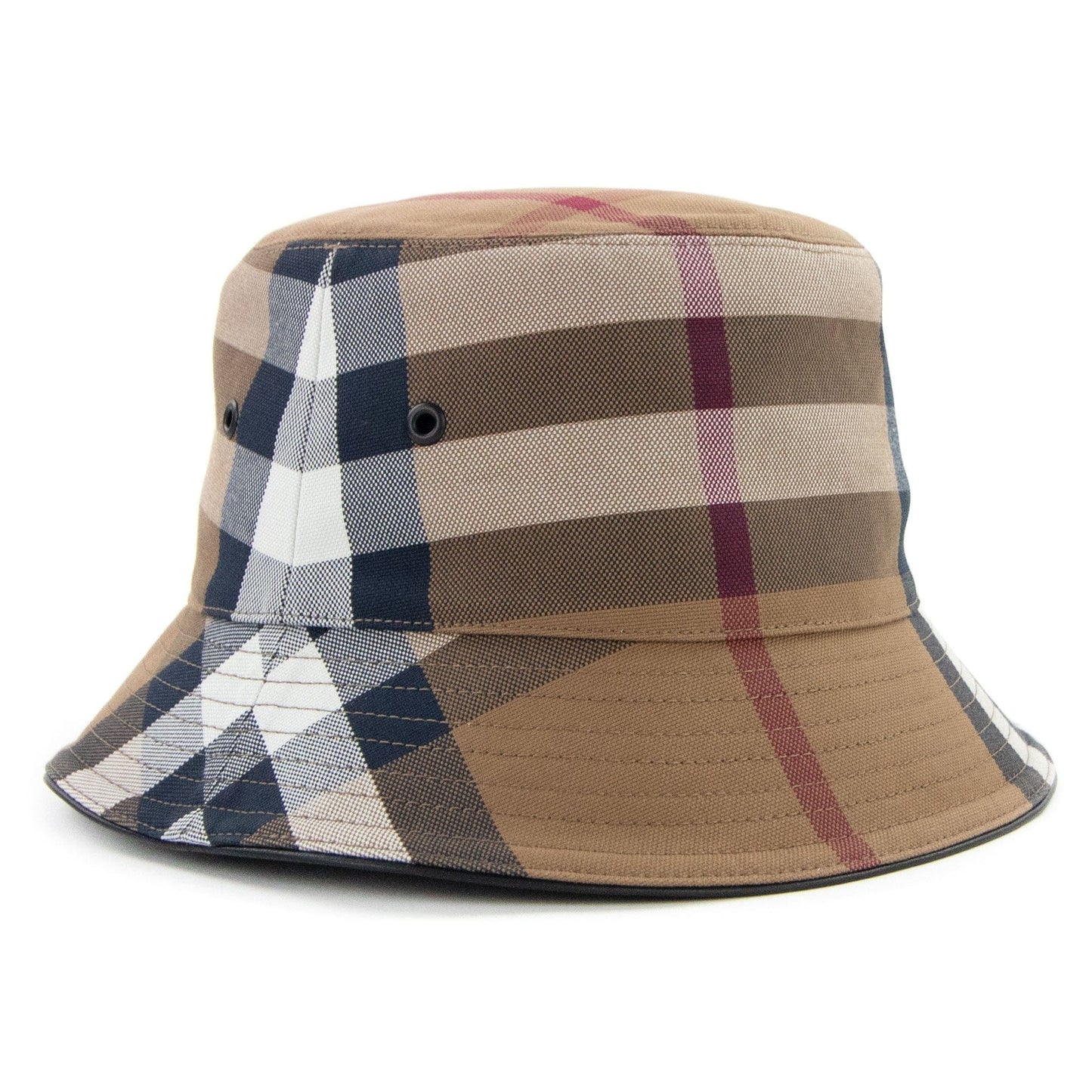 Burberry Check Cotton Canvas Bucket Hat Birch Brown