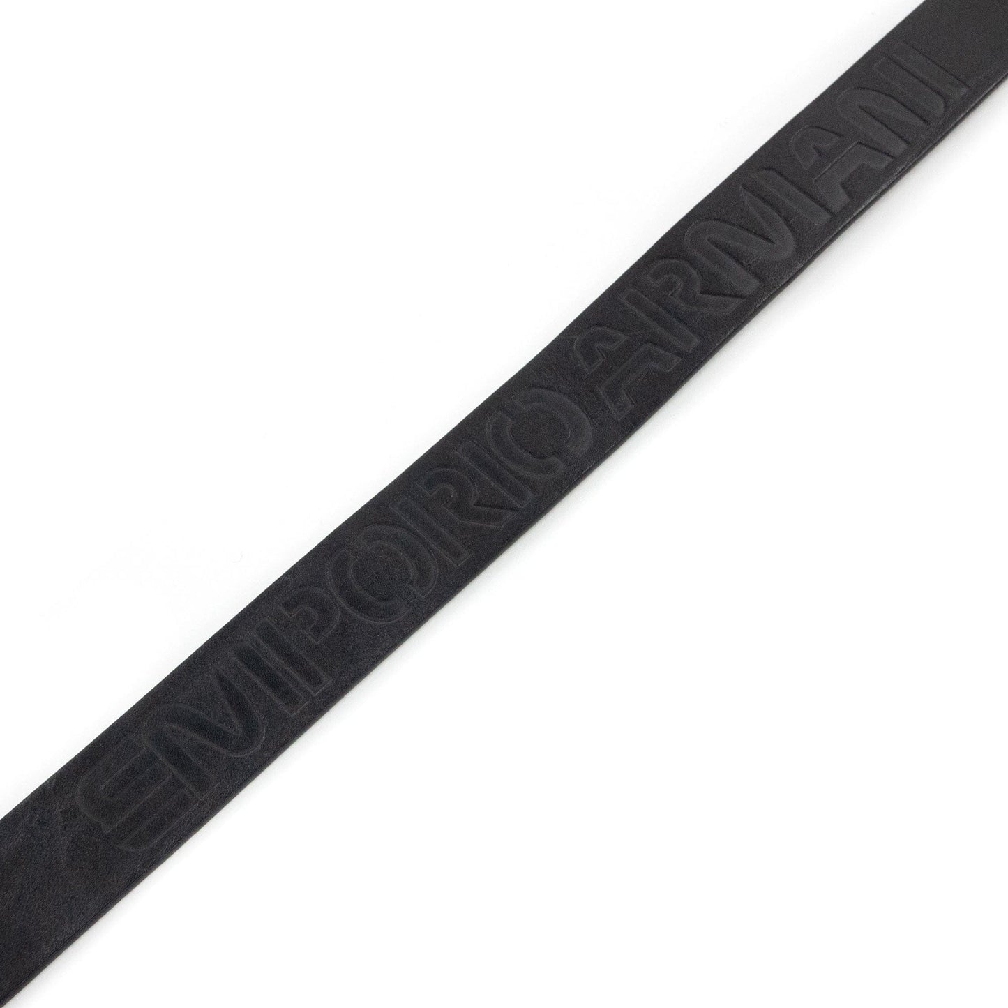 Emporio Armani Leather Belt With Embossed Lettering Black