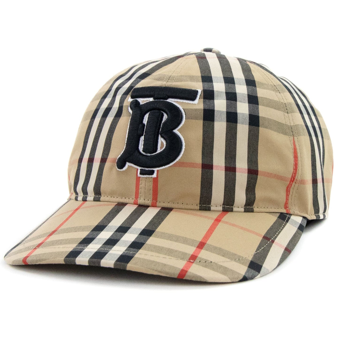 Burberry Monogram Motif Vintage Check Cotton Baseball Cap Archive Beige