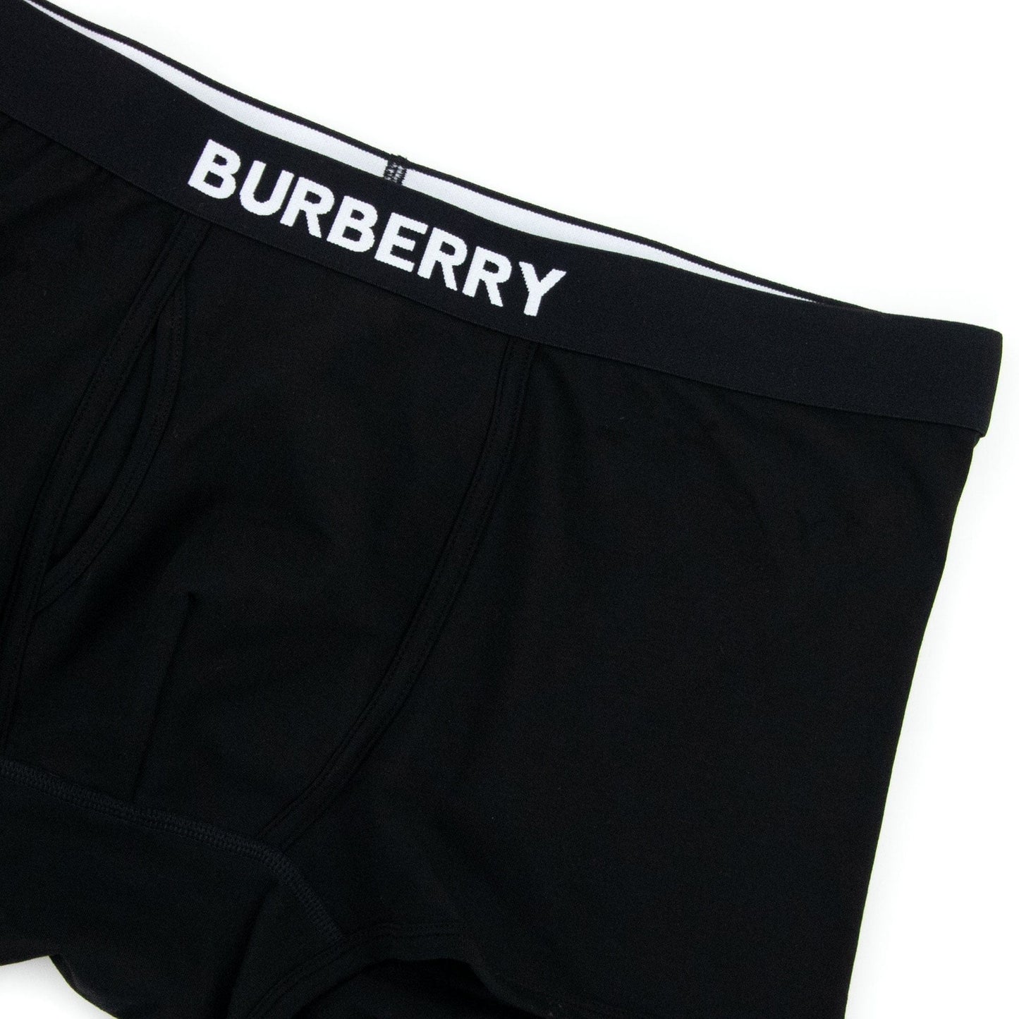 Burberry Logo Detail Stretch Cotton Boxer Shorts Black