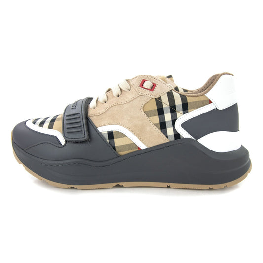 Burberry Vintage Check Suede And Leather Sneakers Archive Beige